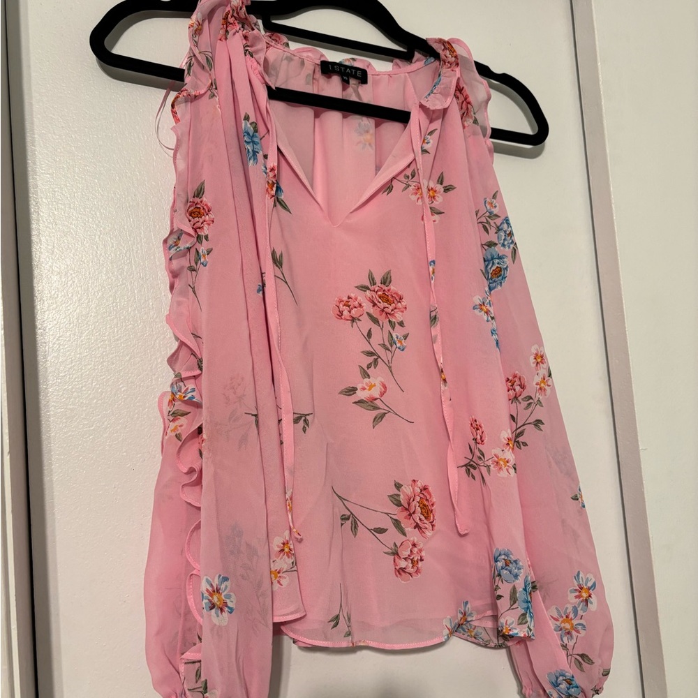 NWT 1. State women’s floral pink blouse